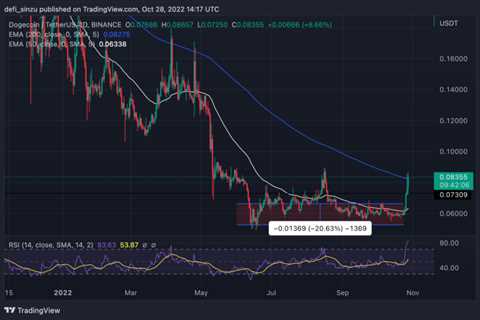 Dogecoin (DOGE) Clears Key Resistance; Here Is Why $0.1 Is On The Cards